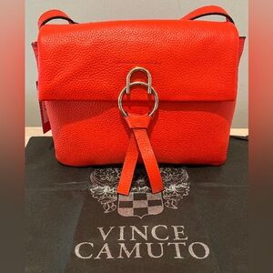 Vince Camuto Plum Crossbody Bag in "Fire Opal" Leather.   New With Tags